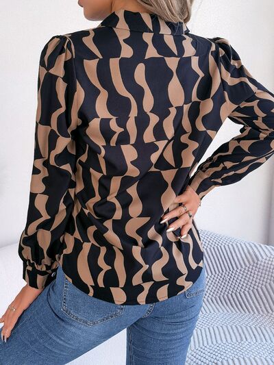 Printed Button Up Long Sleeve Shirt - T-Shirts - Shirts & Tops - 8 - 2024