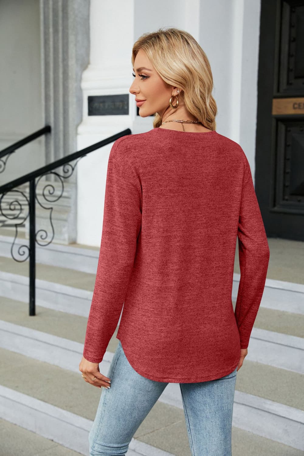 Round Neck Long Sleeve T-Shirt - T-Shirts - Shirts & Tops - 15 - 2024