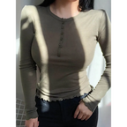 Harajuku V-Neck Button Long Sleeve Tee - T-Shirts - T-Shirts - 3