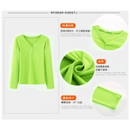 V-Neck Button Long Sleeve Tee - T-Shirts - T-Shirt - 2