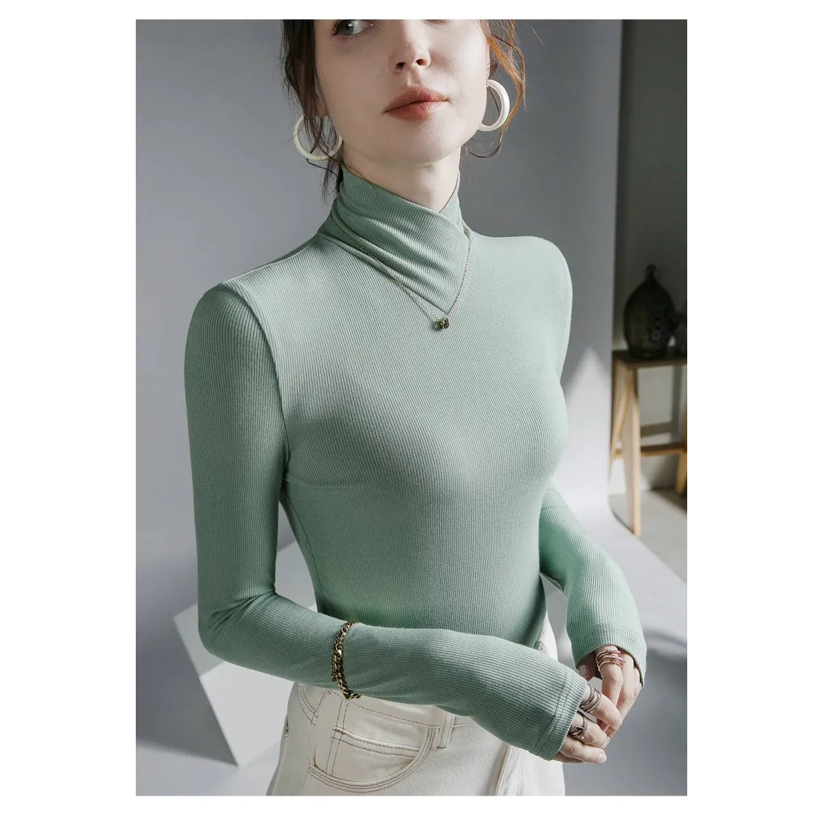 Long-Sleeved Fleece Pullover - Sweaters - 34