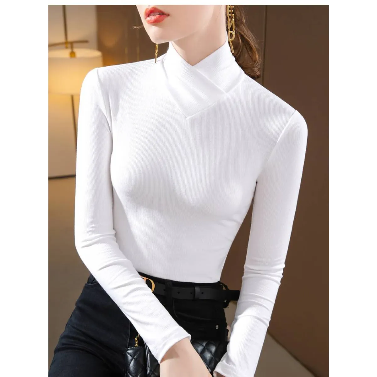 Long-Sleeved Fleece Pullover - Sweaters - 42