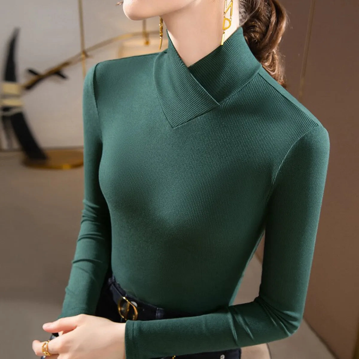 Long-Sleeved Fleece Pullover - Sweaters - 55