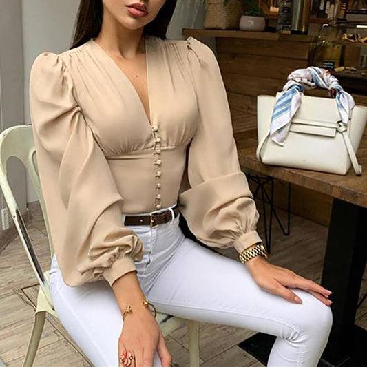 Long-sleeved Korean Blouse - Women’s Clothing & Accessories - Shirts & Tops - 1 - 2024