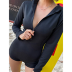 Japanese Style Black Zip Swimsuit with Long Sleeves - Women’s Clothing & Accessories - Swimsuits - 5