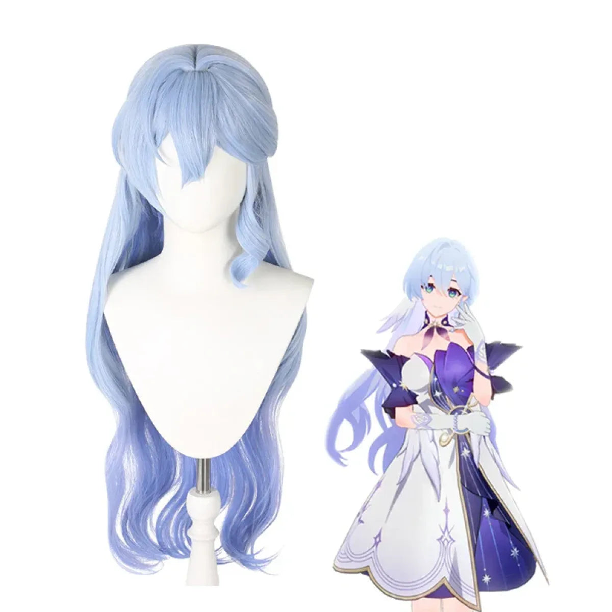 Long Wavy Ice Blue Anime Cosplay Wig - Anime - Hair Accessories - 3
