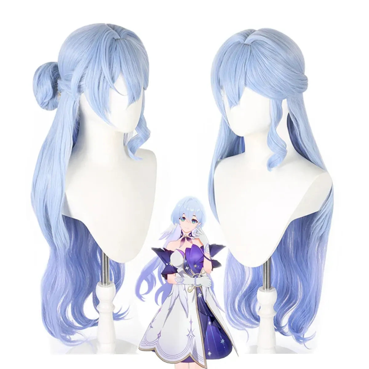 Long Wavy Ice Blue Anime Cosplay Wig - Anime - Hair Accessories - 4
