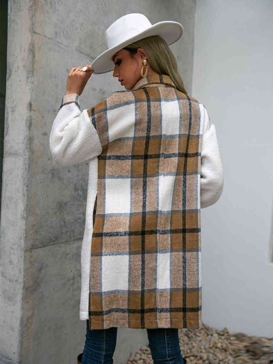 Plaid Dropped Shoulder Longline Coat - Jackets - Coats & Jackets - 2 - 2024