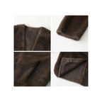 Plush V-Neck Loose Fit Jacket - Jackets & Coats - Jacket - 2