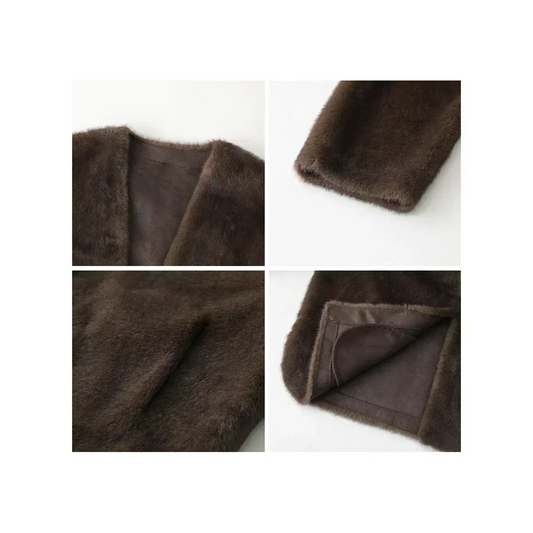 Plush V-Neck Loose Fit Jacket - Jackets & Coats - Jacket - 2