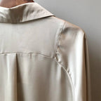 Loose Satin V-Neck Blouse – Soft Minimalist Style - Women’s - 31