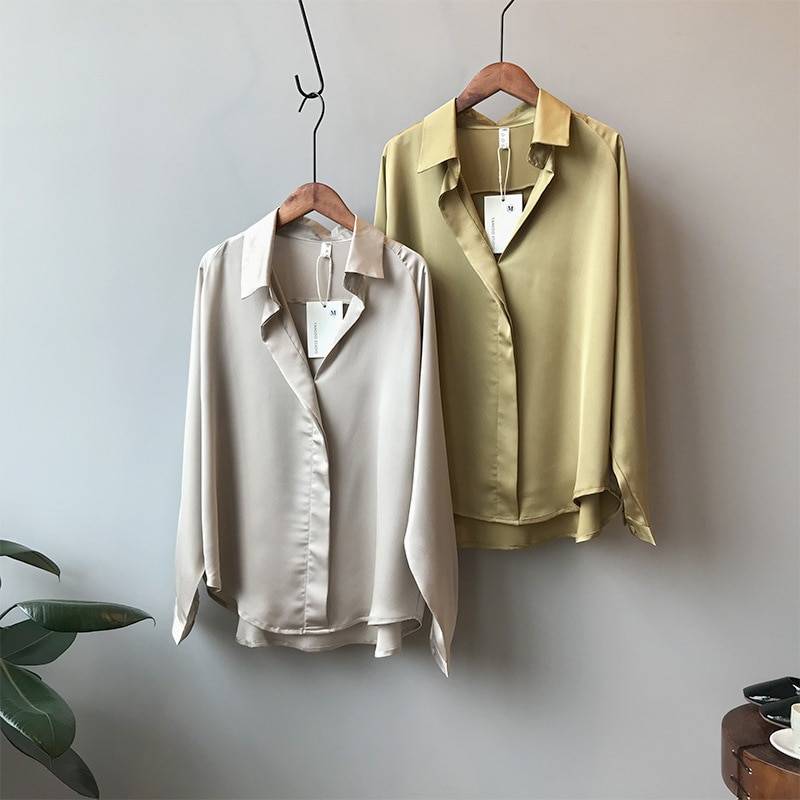 Casual Loose Satin Shirt - T-Shirts - Shirts & Tops - 19 - 2024