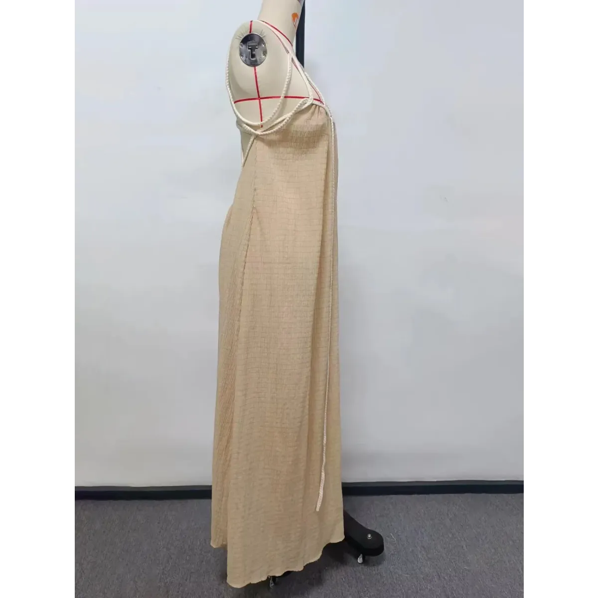 Loose Sleeveless Maxi Beach Dress: Off-Shoulder Crochet Cut-Out Design - All Dresses - 7