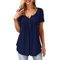 Women’s Loose Summer V-Neck T-Shirt - T-Shirts - 12