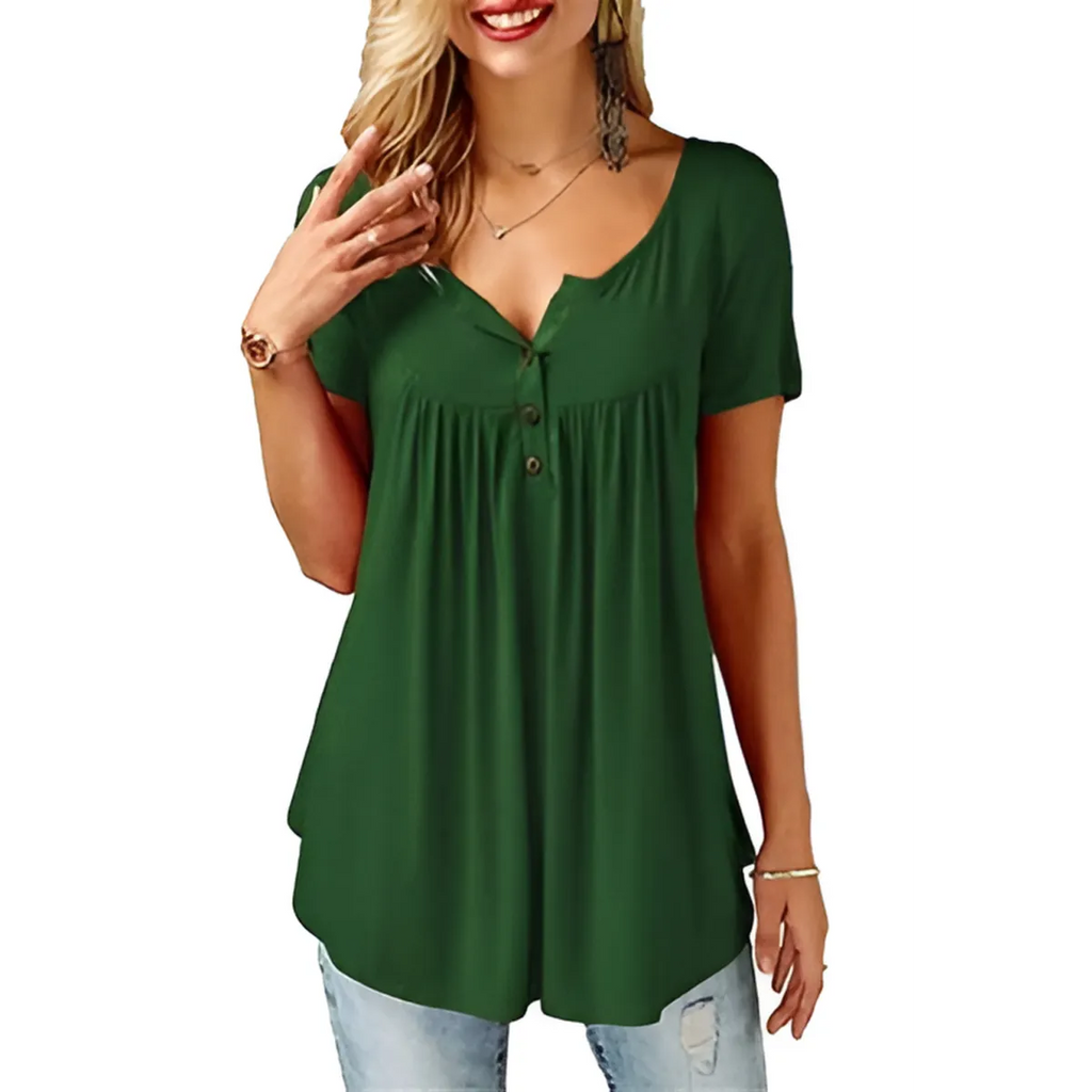 Women’s Loose Summer V-Neck T-Shirt - T-Shirts - 13