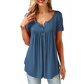 Women’s Loose Summer V-Neck T-Shirt - T-Shirts - 5