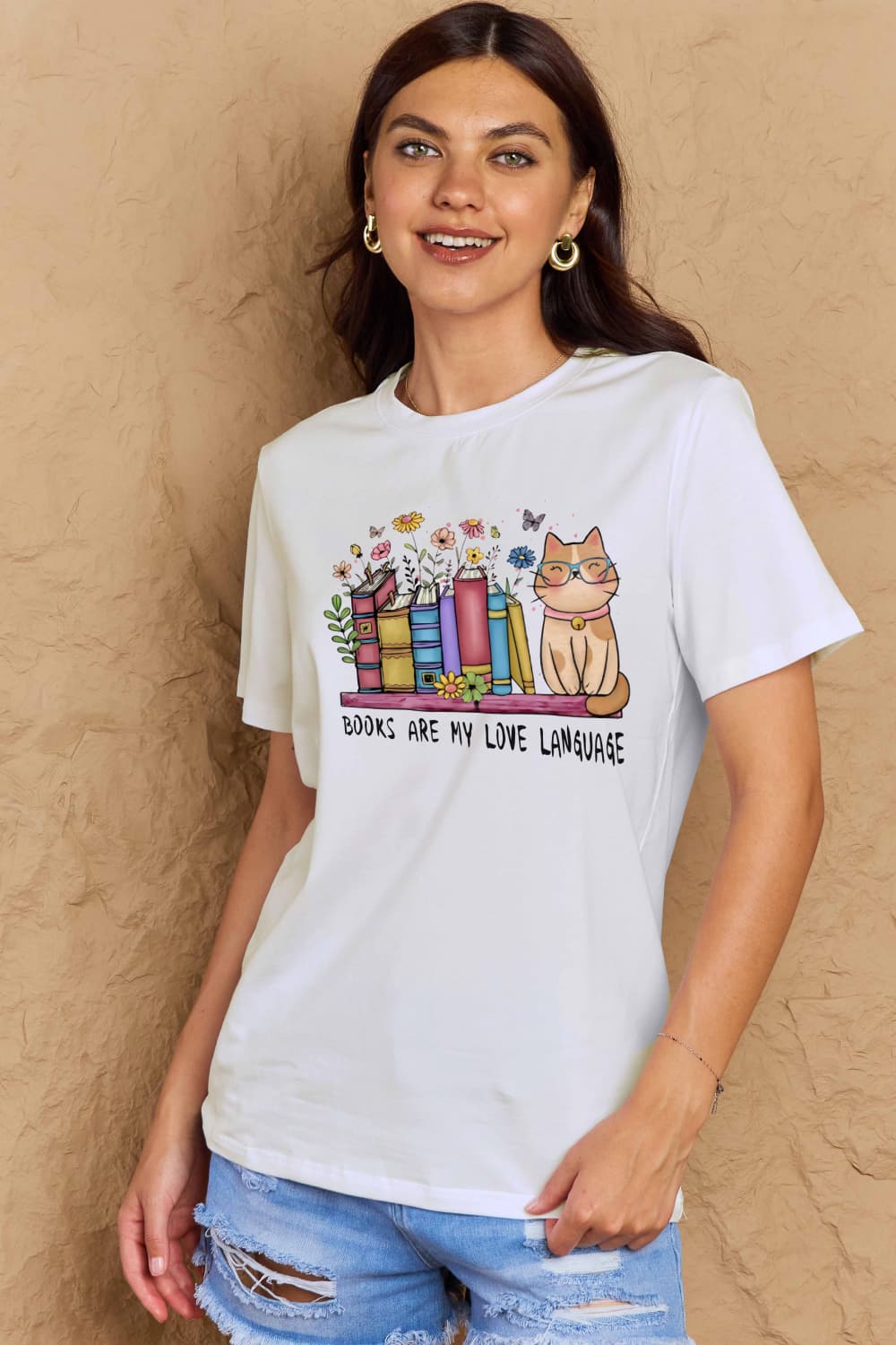 Full Size BOOKS ARE MY LOVE LANGUAGE Graphic Cotton Tee - T-Shirts - Shirts & Tops - 3 - 2024