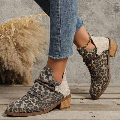 Contrast Canvas Low Heel Boots - Accessories - Shoes - 6 - 2024