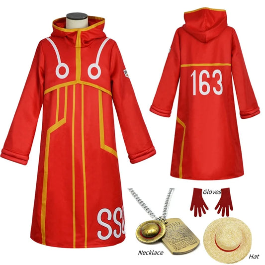 Luffy Egghead Island Cosplay – One Piece 163 Red Robe & Straw Hat Set - Cosplay - Costumes - 2024 - 1 - Worldwide