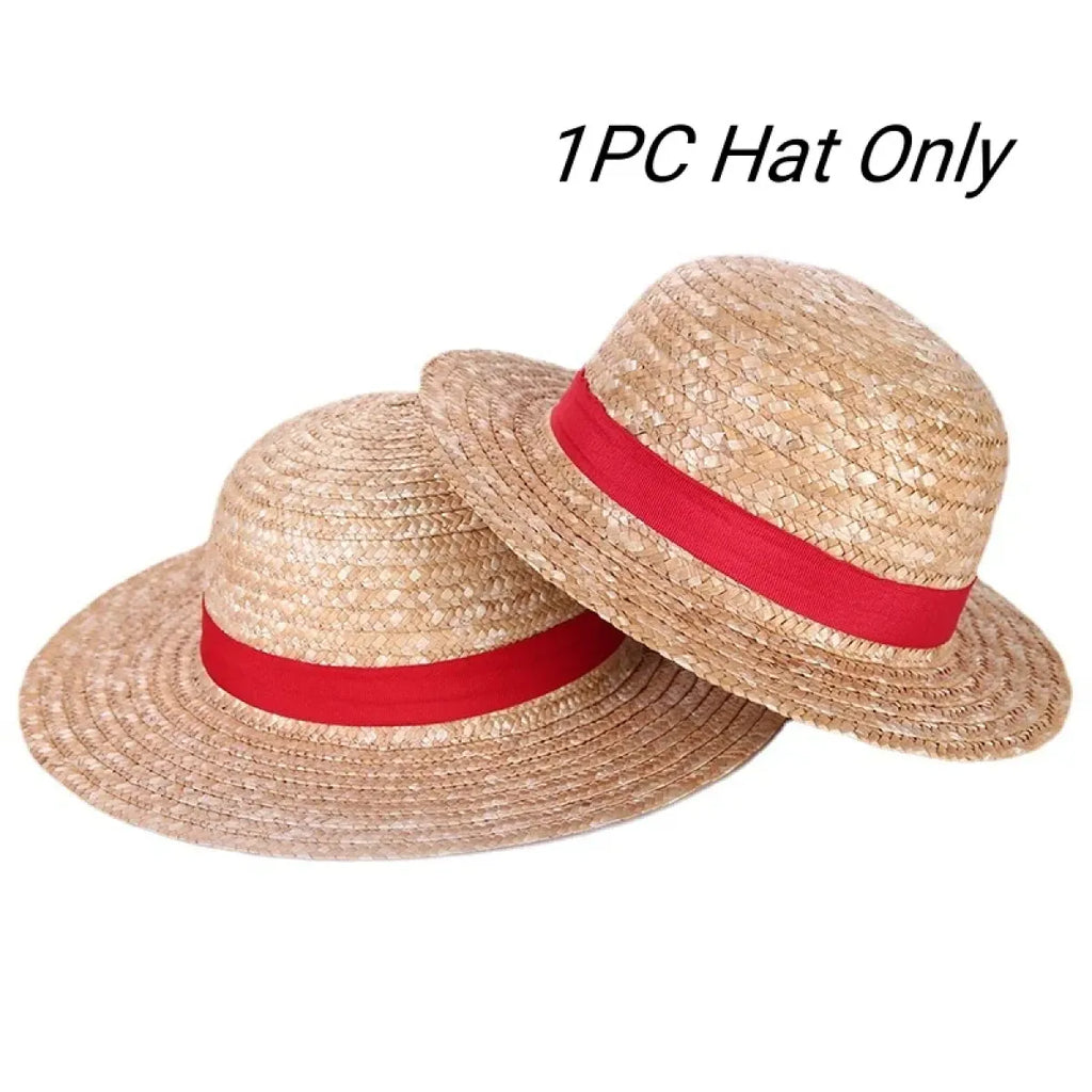 Luffy Egghead Island Cosplay – One Piece 163 Red Robe & Straw Hat Set - Cosplay - Cosplay - 13