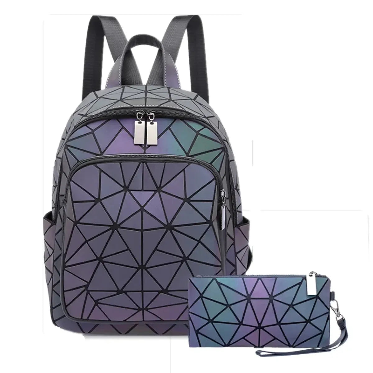 Luminous Holographic Geometric Backpack - Women Bags & Wallets - Backpack - 7
