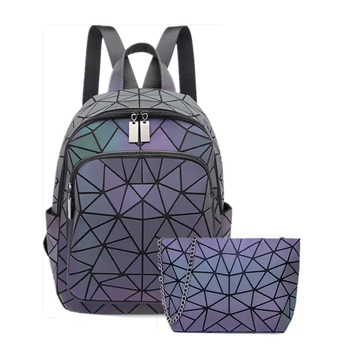 Luminous Holographic Geometric Backpack - Women Bags & Wallets - Backpack - 9