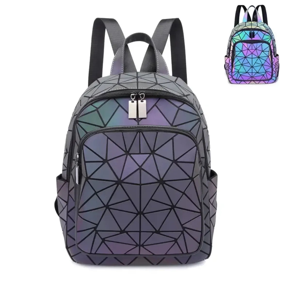 Luminous Holographic Geometric Backpack - Women Bags & Wallets - Backpack - 8