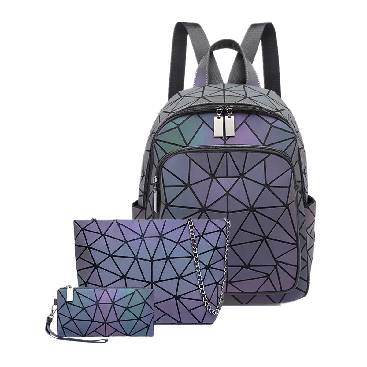 Luminous Holographic Geometric Backpack - Women Bags & Wallets - Backpack - 10