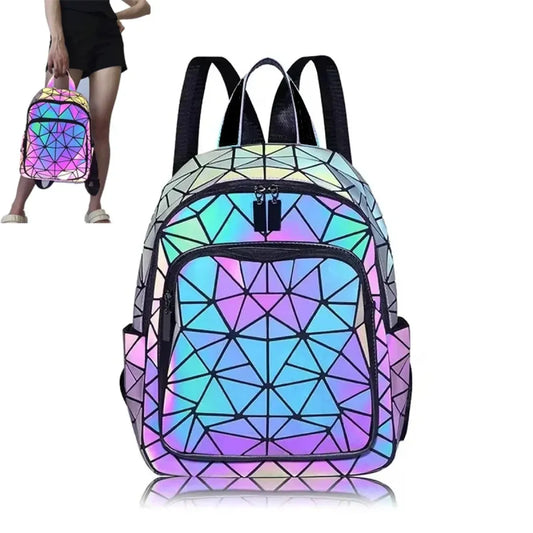 Luminous Holographic Geometric Backpack - Women Bags & Wallets - Backpack - 1