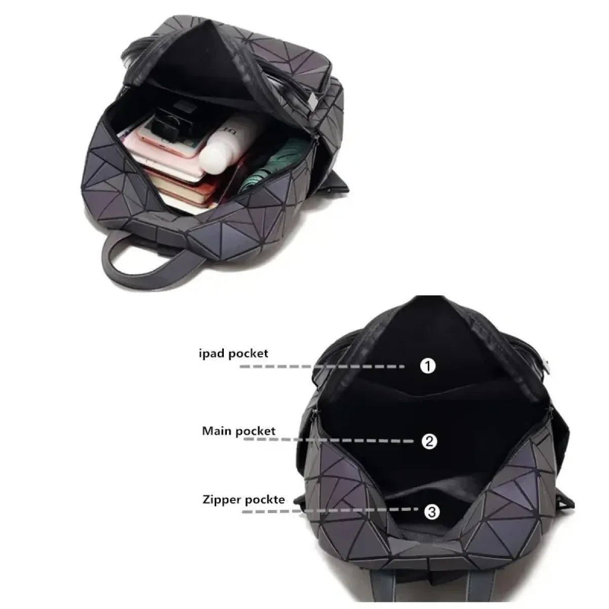 Luminous Holographic Geometric Backpack - Women Bags & Wallets - Backpack - 6