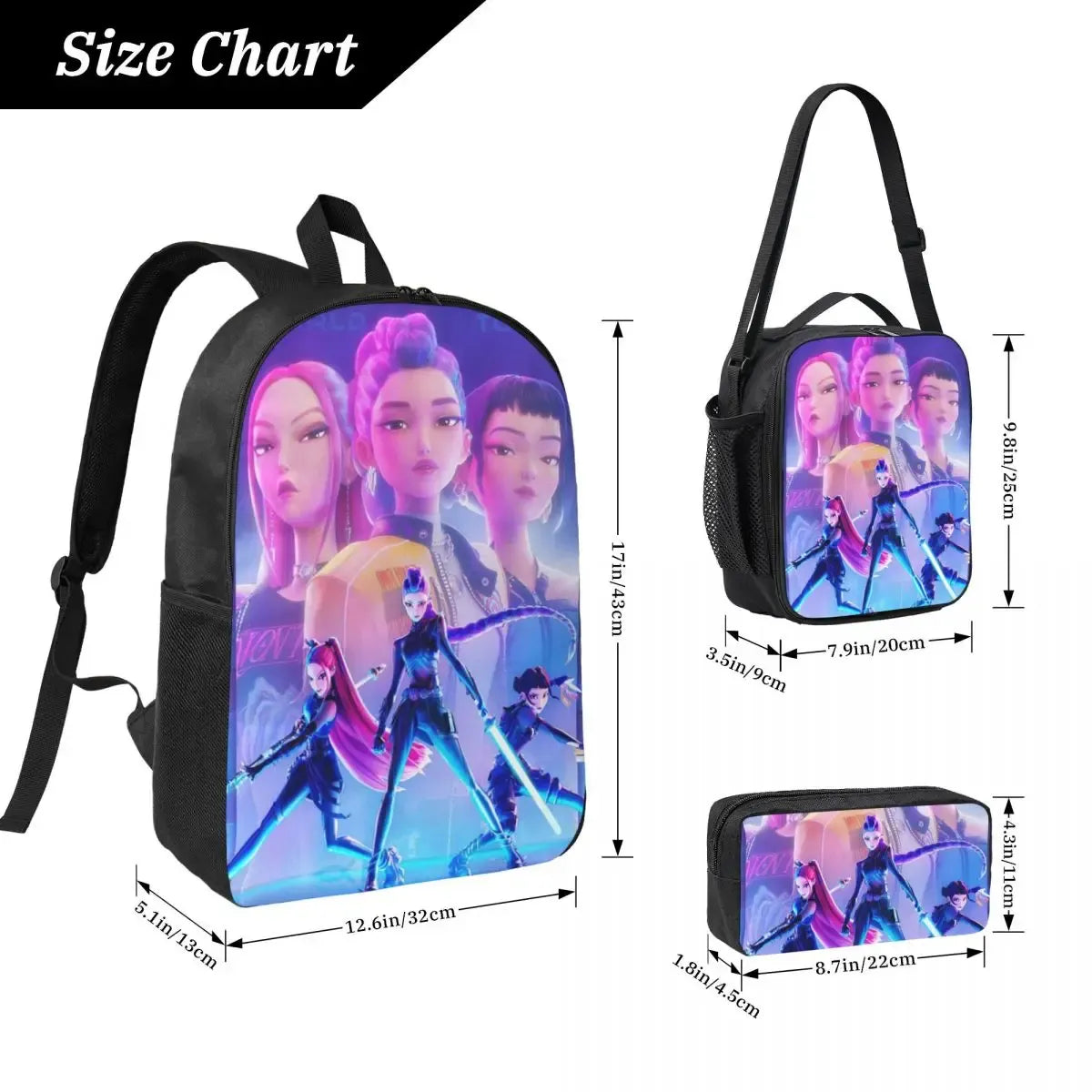 Kpop Demon Hunters 3pc School Backpack Set - Women Bags & Wallets - Backpack - 2