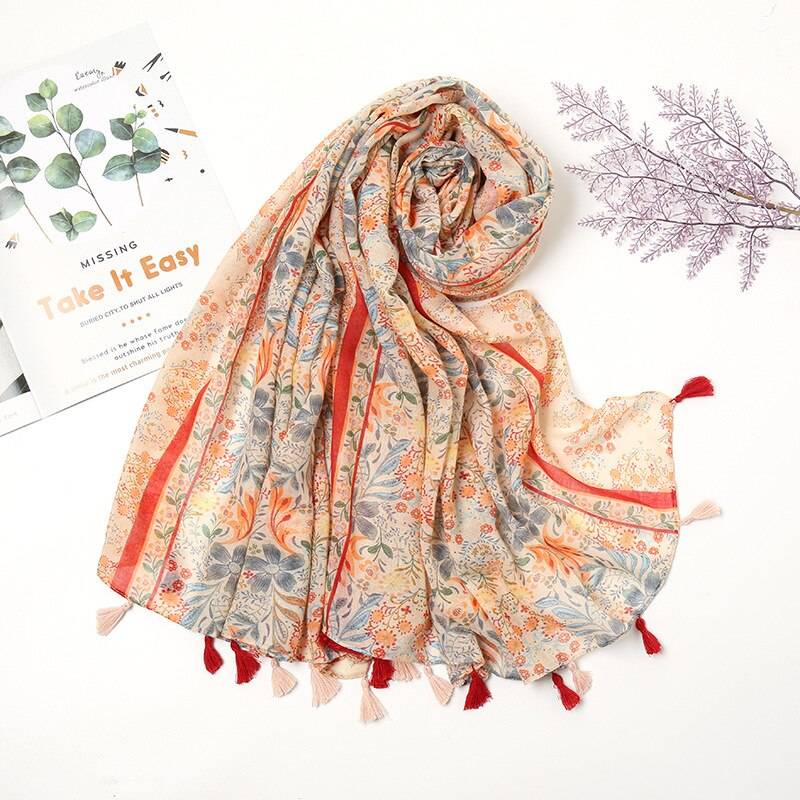 Luxury Aztec Floral Scarves - Women’s Clothing & Accessories - Scarves - 14 - 2024