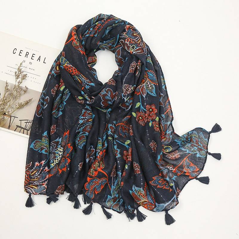 Luxury Aztec Floral Scarves - Tortilla - Women’s Clothing & Accessories - Scarves - 37 - 2024