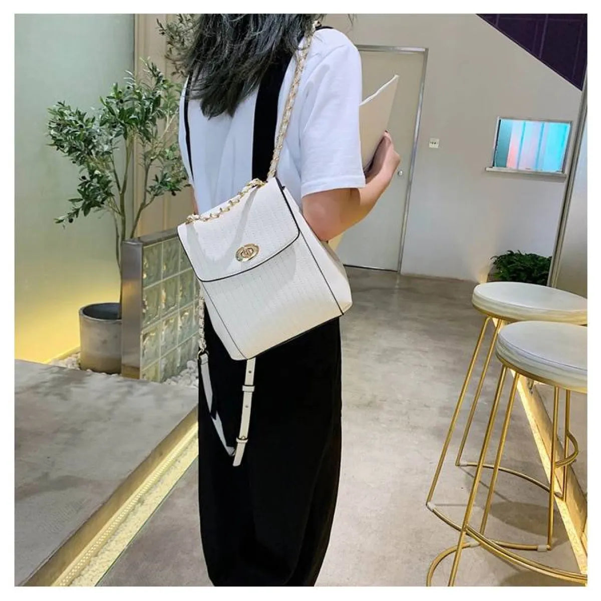 Chain Detail Backpack - Women Bags & Wallets - 12