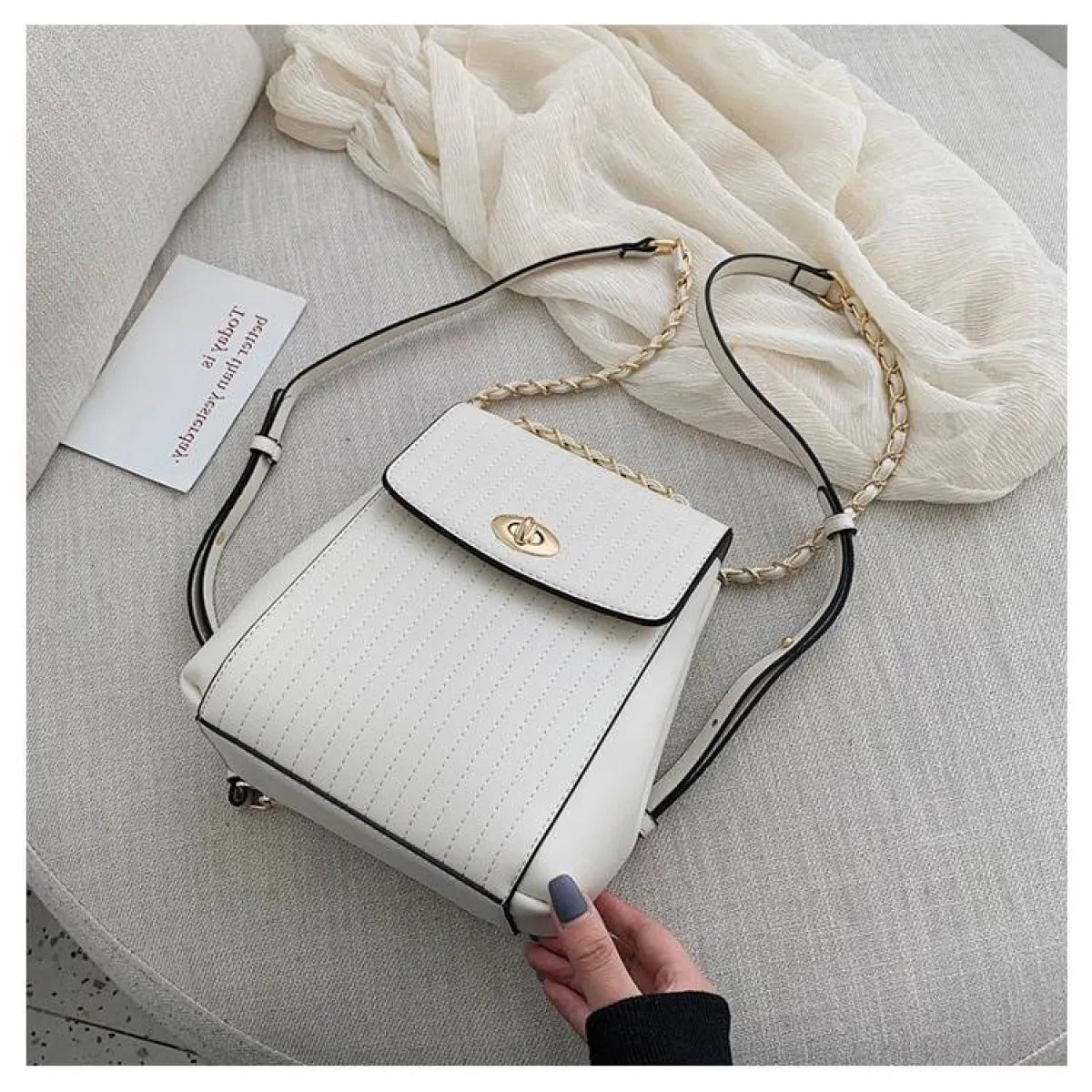 Chain Detail Backpack - Women Bags & Wallets - 19