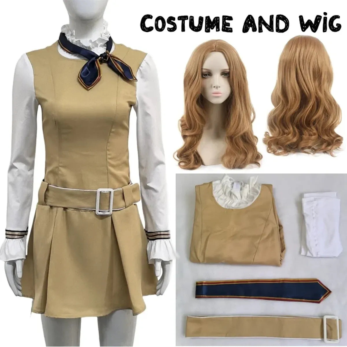 M3GAN 2.0 Cosplay Dress – Brown Uniform Set for Women & Girls - All Dresses - Sets - 12