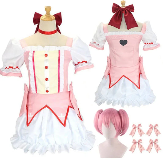 Madoka Kaname Cosplay Costume – Puella Magi Dress with Wig - All Dresses - Costumes - 2024 - 1 - Worldwide Shipping