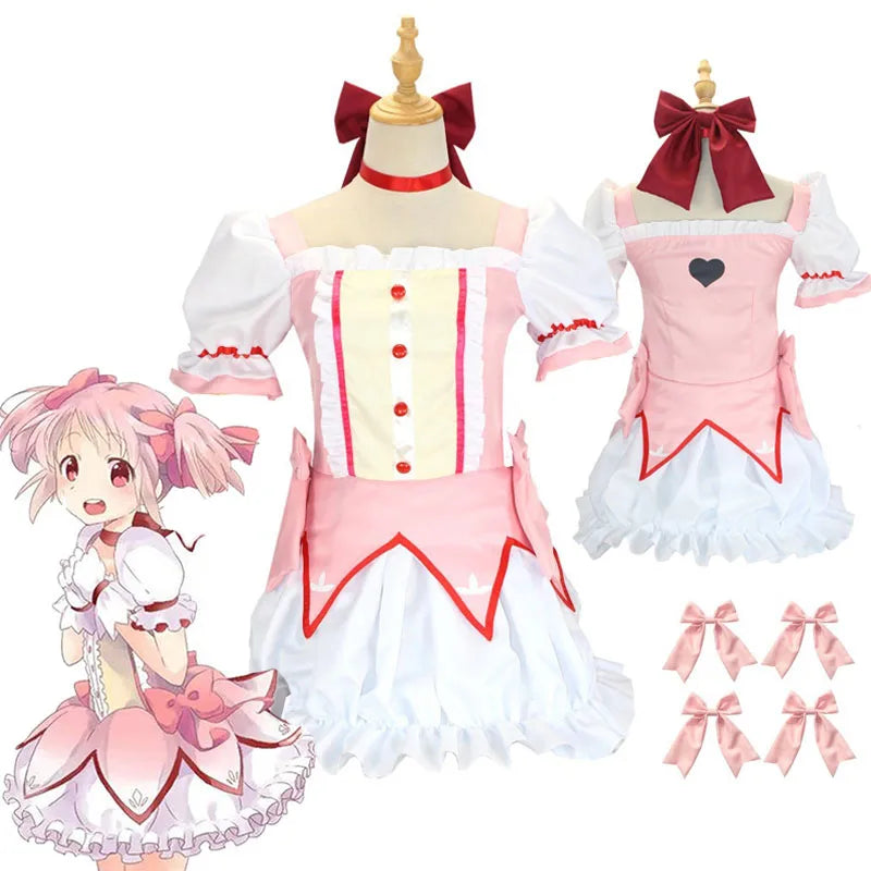 Madoka Kaname Cosplay Costume – Puella Magi Dress with Wig - All Dresses - Costumes - 2024 - 4 - Worldwide Shipping