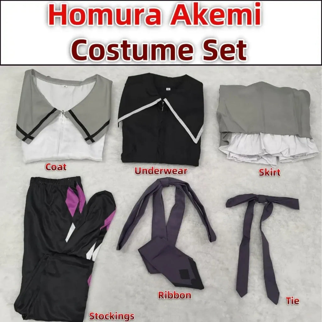 Homura Akemi Cosplay Uniform – Madoka Magica Magical Girl Dress Set - All Dresses - Sets - 5