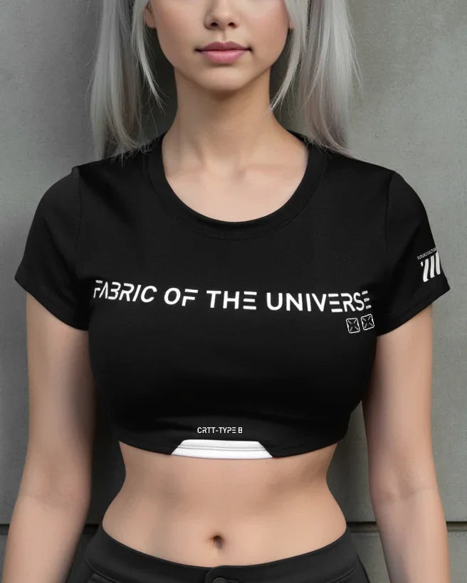 CRTT-Type B Black Slim Fit Crop Tee