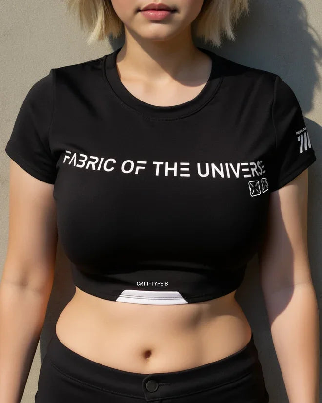 CRTT-Type B Black Slim Fit Crop Tee
