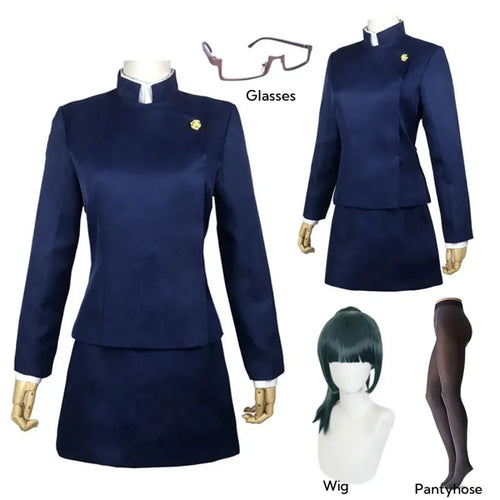 Jujutsu Kaisen Maki Zenin Cosplay Costume with Glasses and Wig - Cosplay - Long - Cosplay - 1