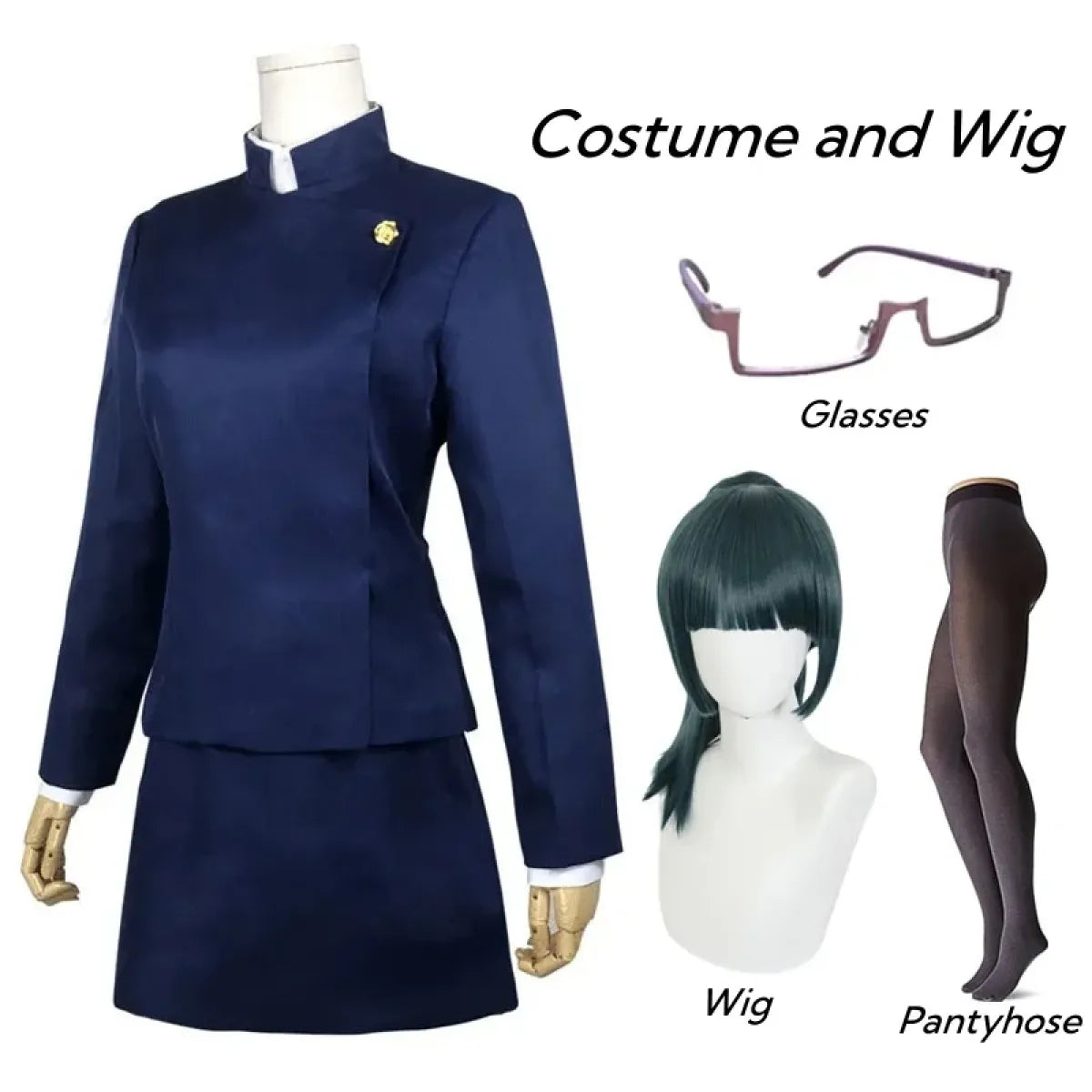 Jujutsu Kaisen Maki Zenin Cosplay Costume with Glasses and Wig - Cosplay - Long - Cosplay - 8