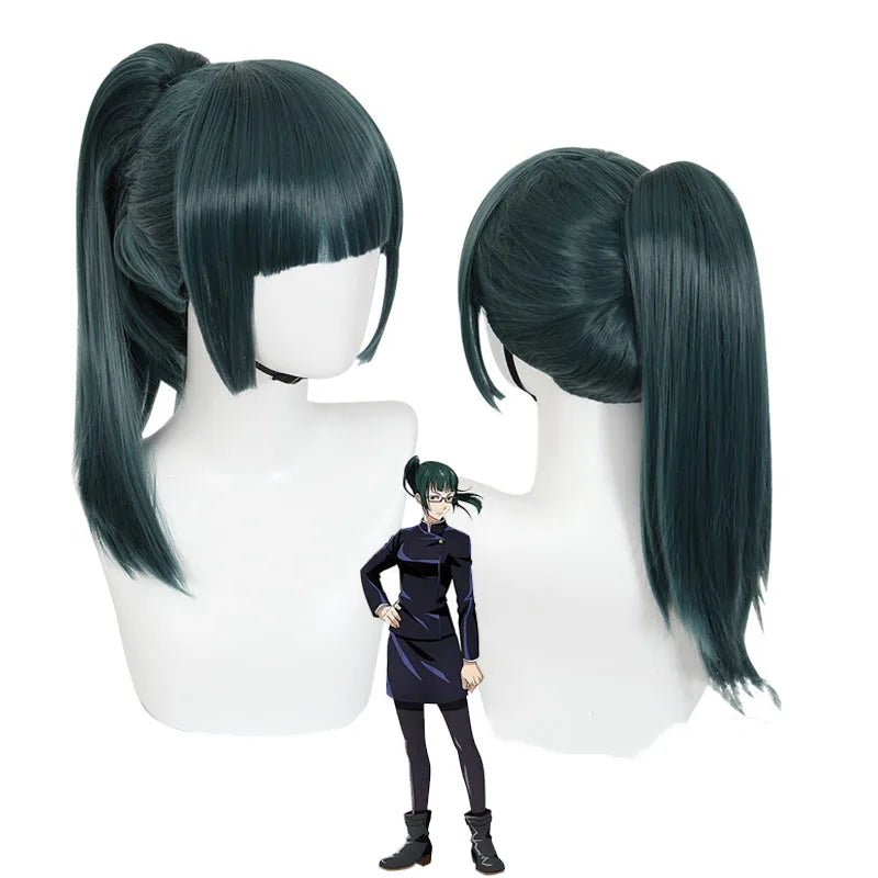 Jujutsu Kaisen Maki Zenin Cosplay Costume with Glasses and Wig - S / Wig Only - Cosplay - Dance Dresses Skirts &