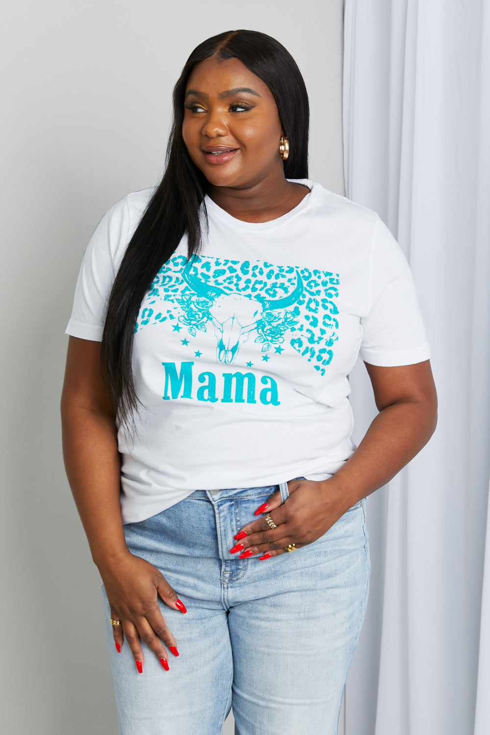 Full Size MAMA Animal Graphic Tee Shirt - T-Shirts - Shirts & Tops - 5 - 2024