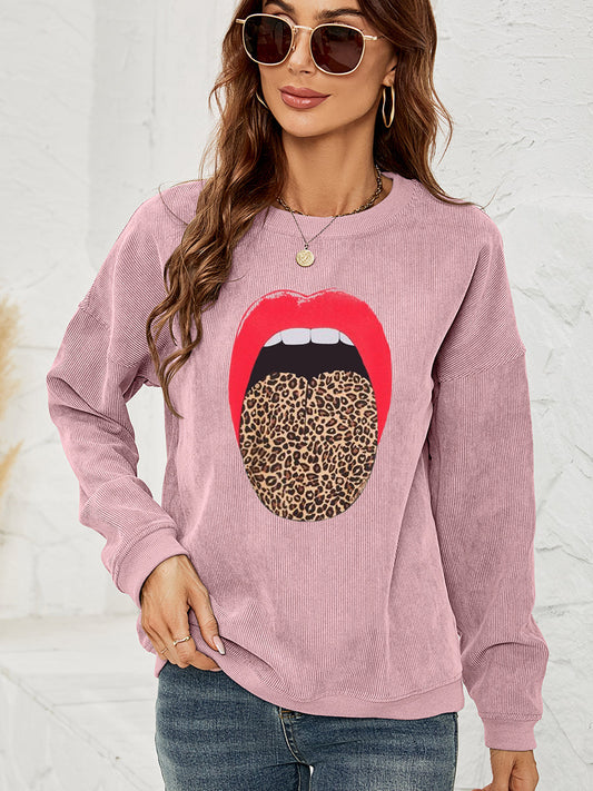 Round Neck Dropped Shoulder MAMA Graphic Sweatshirt - Pink / S - T-Shirts - Shirts & Tops - 1 - 2024