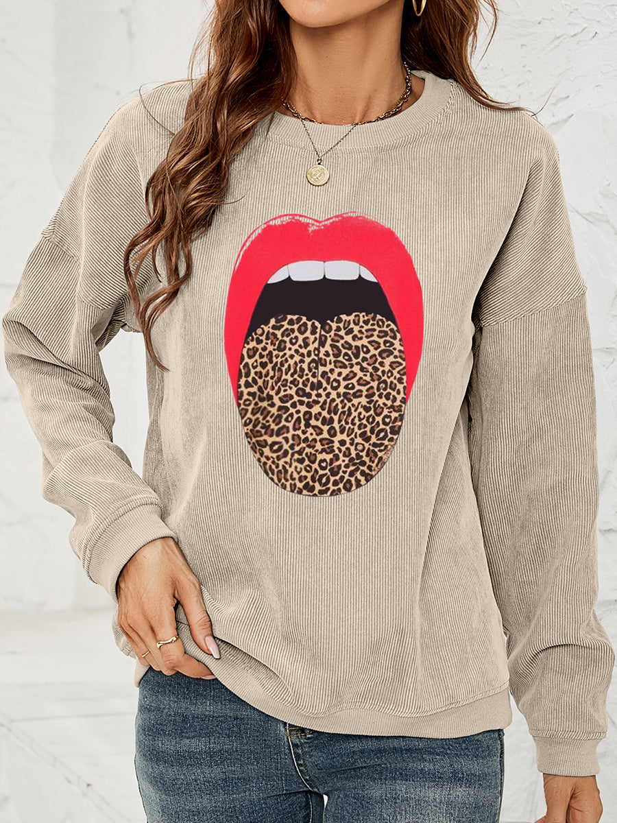 Round Neck Dropped Shoulder MAMA Graphic Sweatshirt - T-Shirts - Shirts & Tops - 11 - 2024