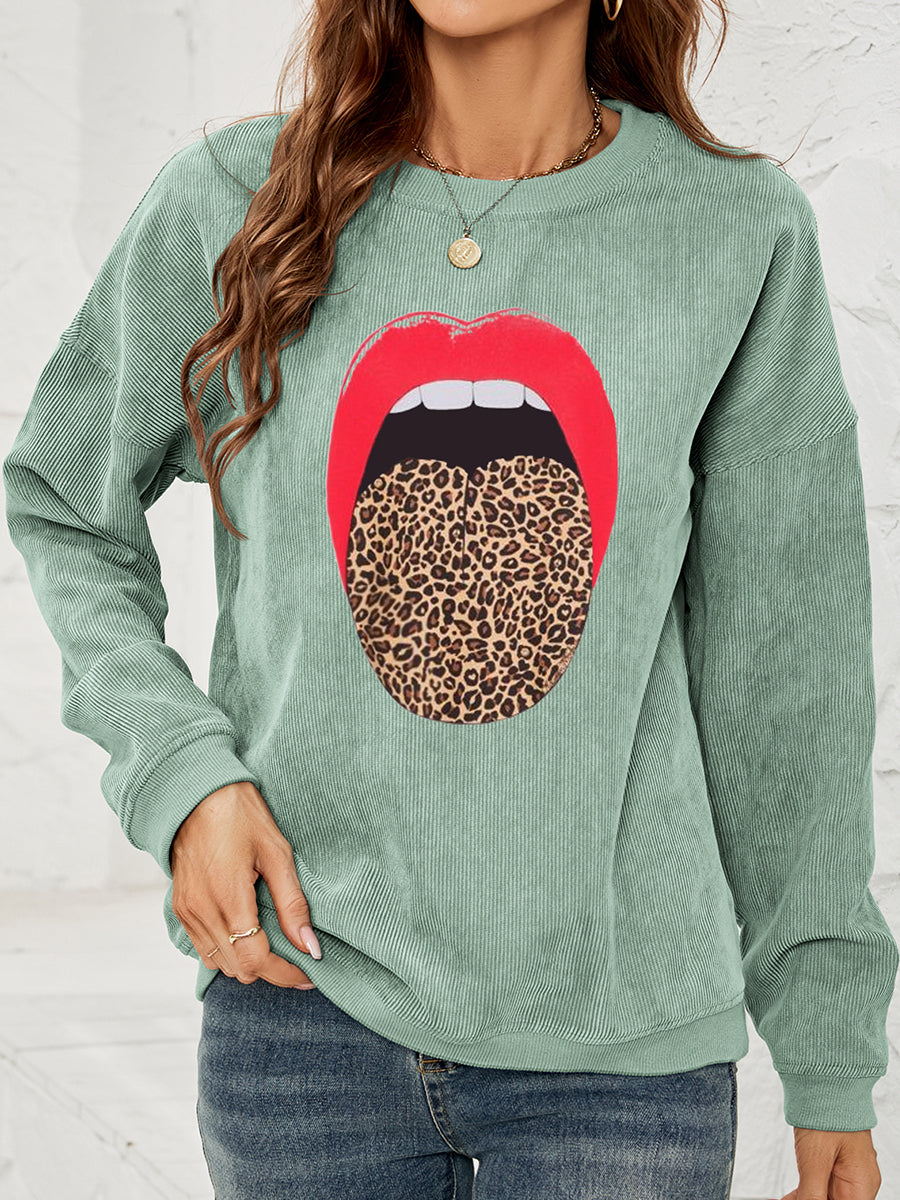 Round Neck Dropped Shoulder MAMA Graphic Sweatshirt - T-Shirts - Shirts & Tops - 5 - 2024