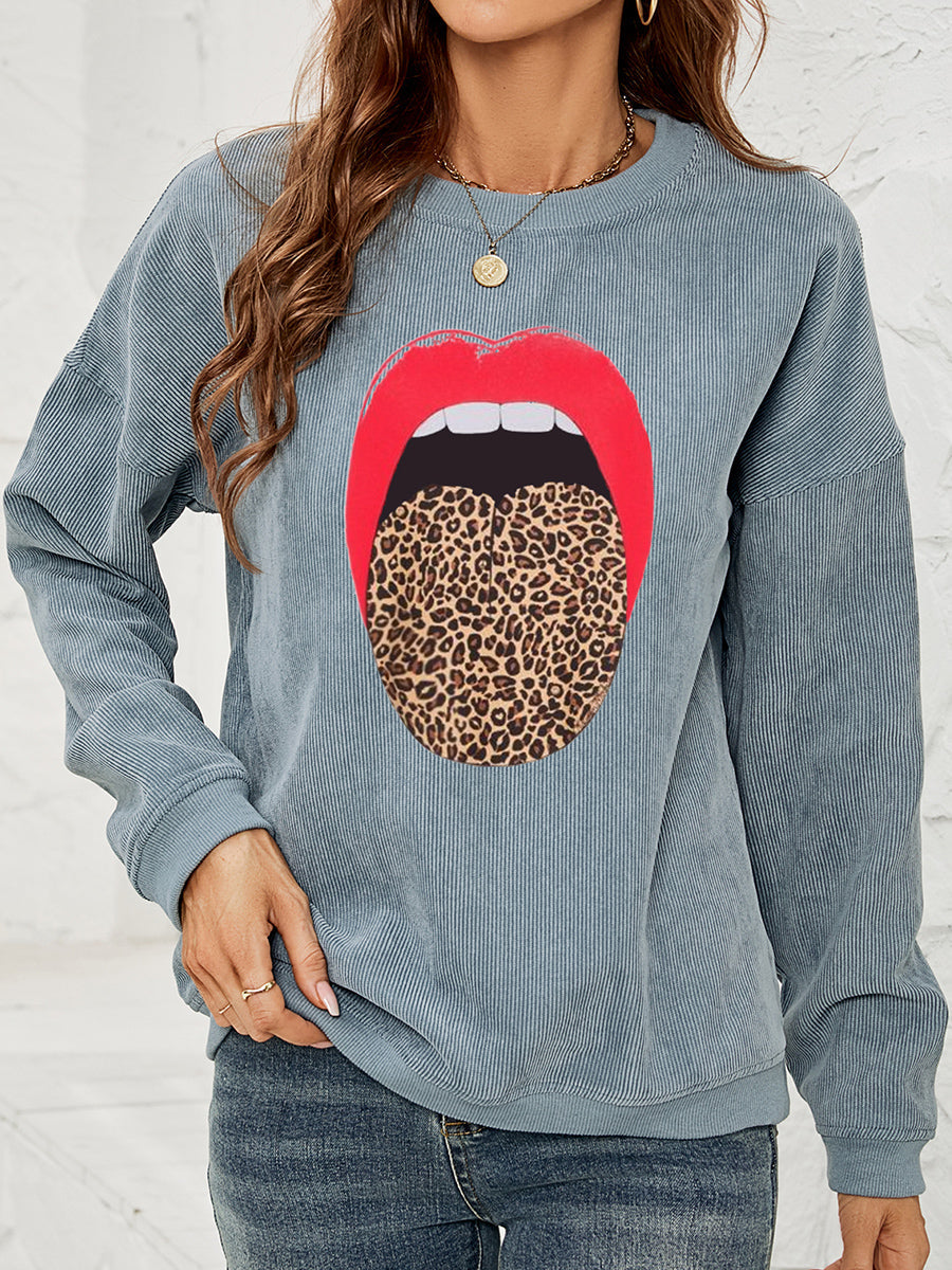 Round Neck Dropped Shoulder MAMA Graphic Sweatshirt - T-Shirts - Shirts & Tops - 8 - 2024