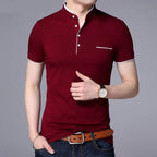 Mandarin Collar Active Shirt - T-Shirts - 3